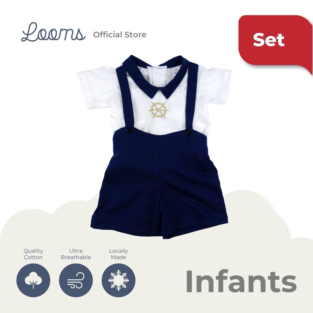 HAMPTONS SHIRT WITH SUSPENDER SHORTS SET FOR INFANTS (3-12 MOS)