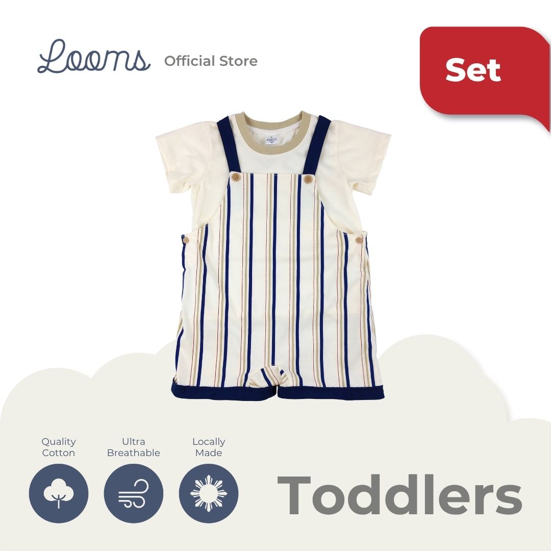 FRENCH SUMMER T-SHIRT AND JUMPER SHORTS SET FOR TODDLERS (1-3 YRS)