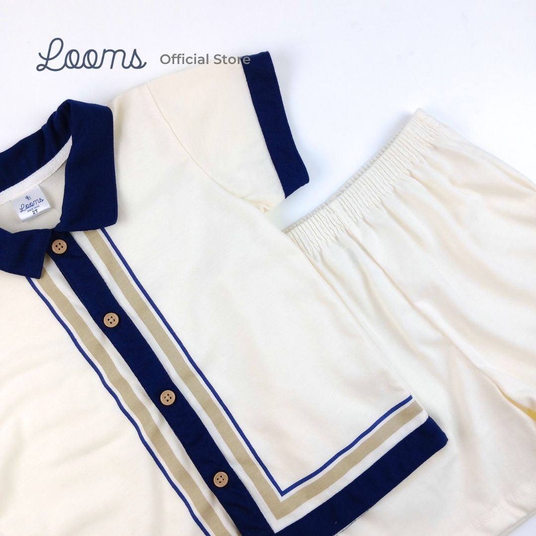 FRENCH SUMMER BUTTON DOWN SHIRT AND SHORTS SET FOR TODDLERS (1-3 YRS)