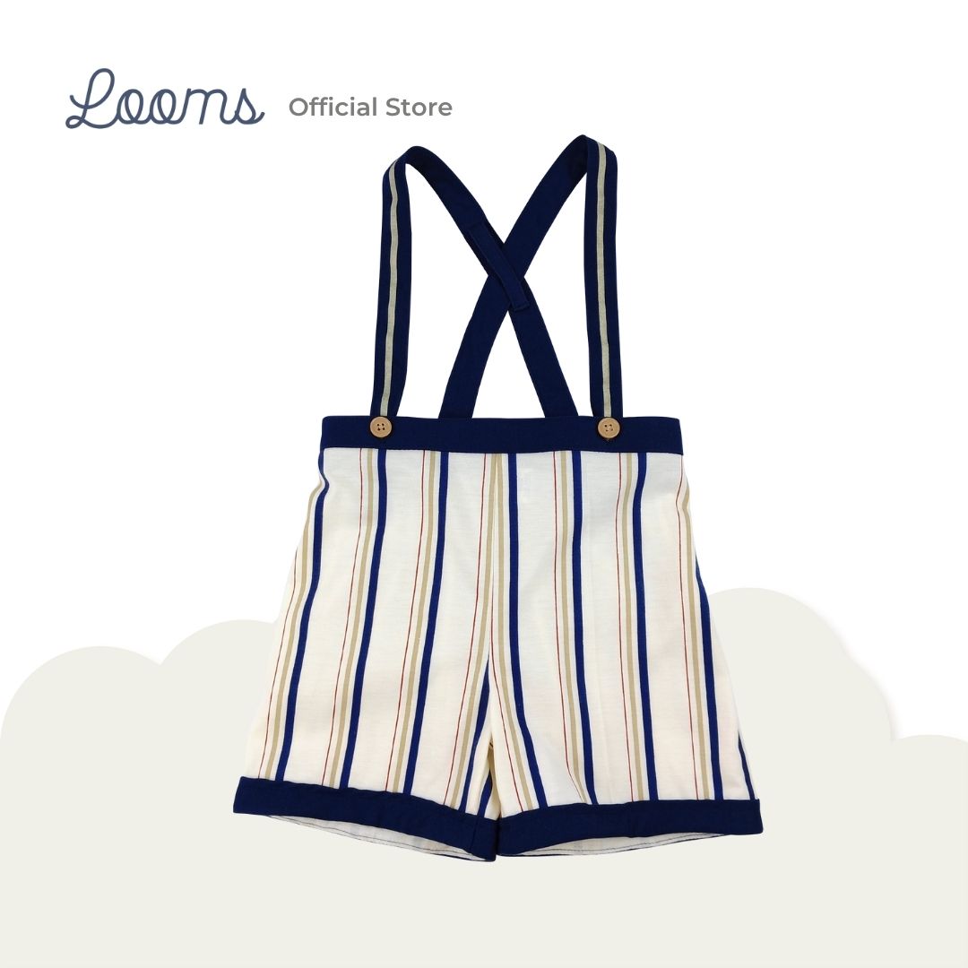 FRENCH SUMMER SHIRT AND SUSPENDER SHORTS SET FOR TODDLERS (1-3 YRS)