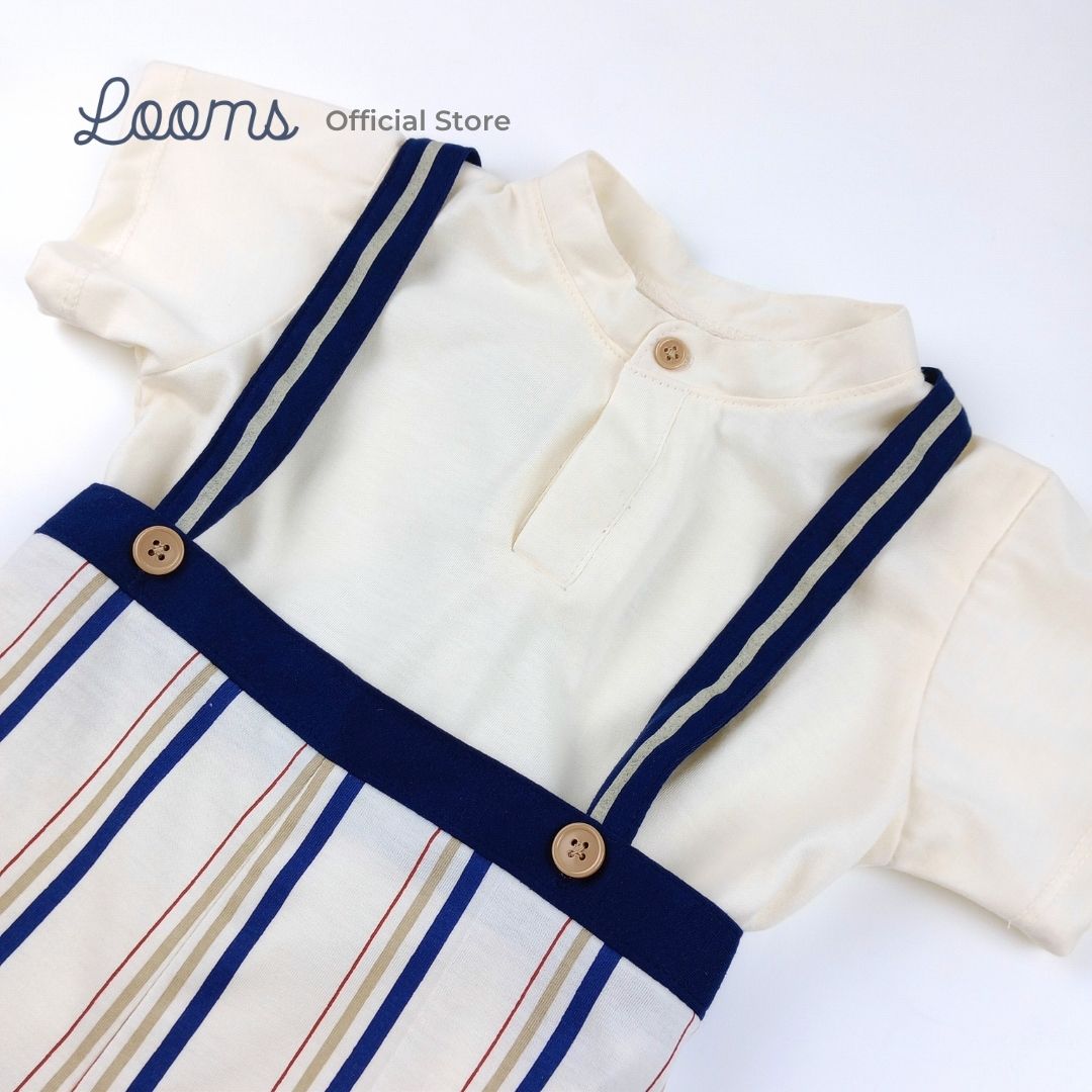 FRENCH SUMMER SHIRT AND SUSPENDER SHORTS SET FOR TODDLERS (1-3 YRS)