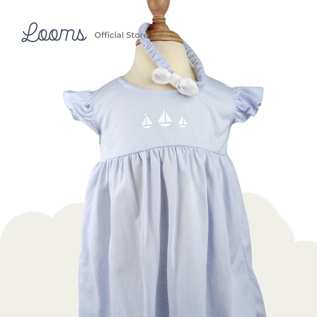 HAMPTONS DRESS AND HEADBAND SET FOR INFANTS (0-12 MOS)