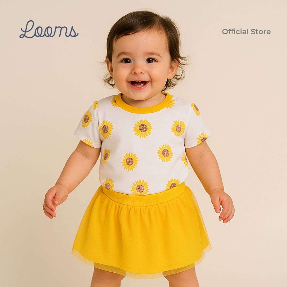 SUNFLOWER BLOUSE AND TUTU SKIRT SET FOR INFANTS (0-12 MOS)