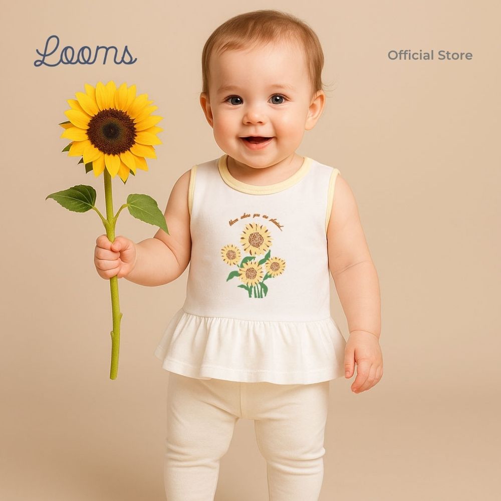 SUNFLOWER TANK TOP AND LEGGINGS SET FOR INFANTS (0-12 MOS)