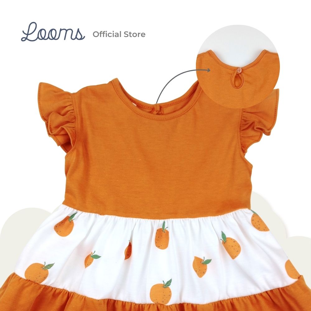 ORANGE FARM DRESS FOR INFANTS (0-12 MOS)