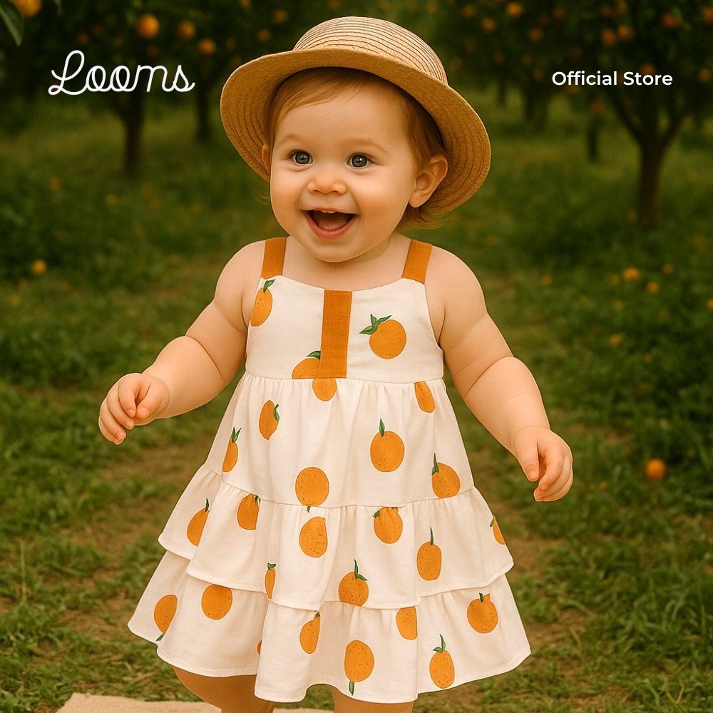 ORANGE FARM DRESS FOR INFANTS (0-12 MOS)