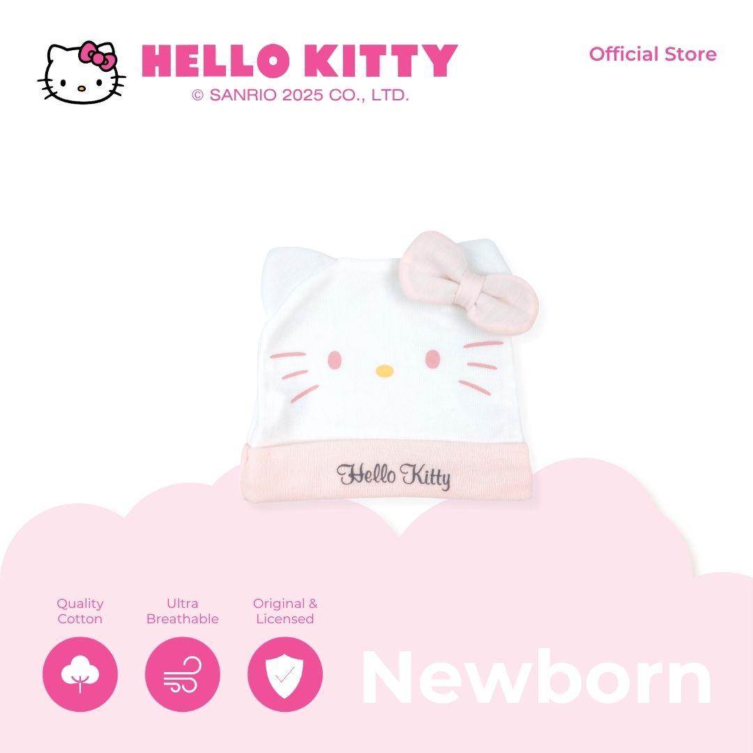 HELLO KITTY CUDDLY BONNET FOR NEWBORN 0-6 MONTHS