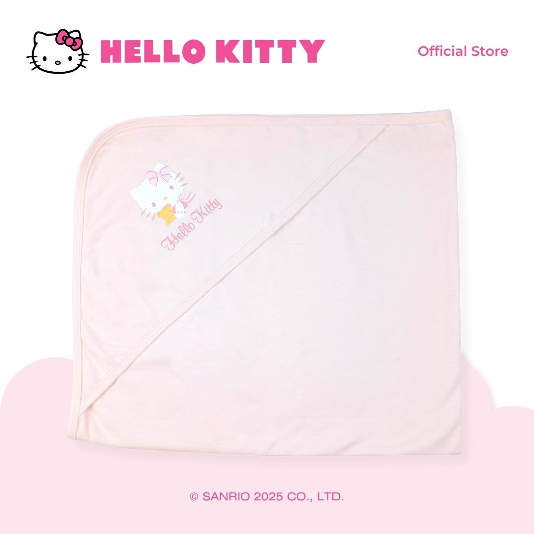 HELLO KITTY CUDDLY HOODED BLANKET FOR NEWBORN 0-6 MONTHS