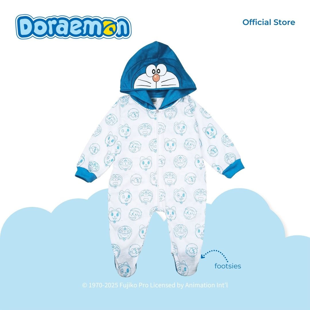 DORAEMON FAMILY HOODED FROGSUIT FOR NEWBORN (0-6 MOS)