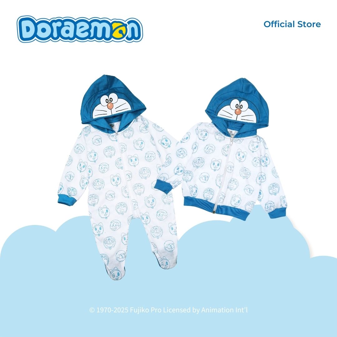 DORAEMON FAMILY HOODED SWEATER FOR NEWBORN (0-6 MOS)