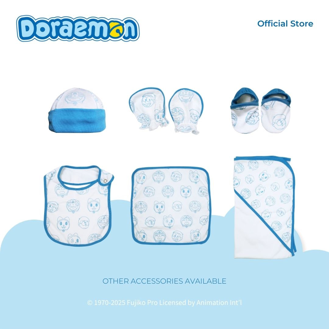 DORAEMON FAMILY BIB FOR NEWBORN 0-6 MONTHS