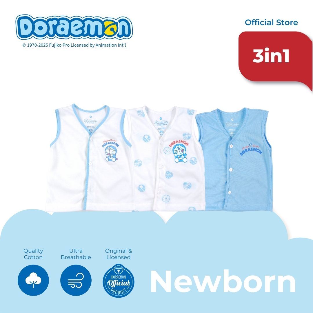 DORAEMON SWEETS 3 IN 1 SLEEVELESS TOP FOR NEWBORN (0-6 MOS)