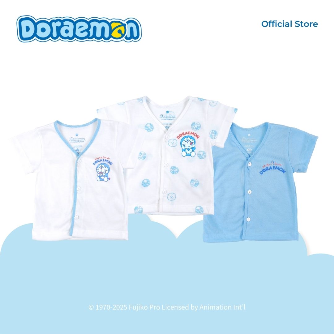 DORAEMON SWEETS 3 IN 1 SHORT SLEEVED TOP FOR NEWBORN (0-6 MOS)