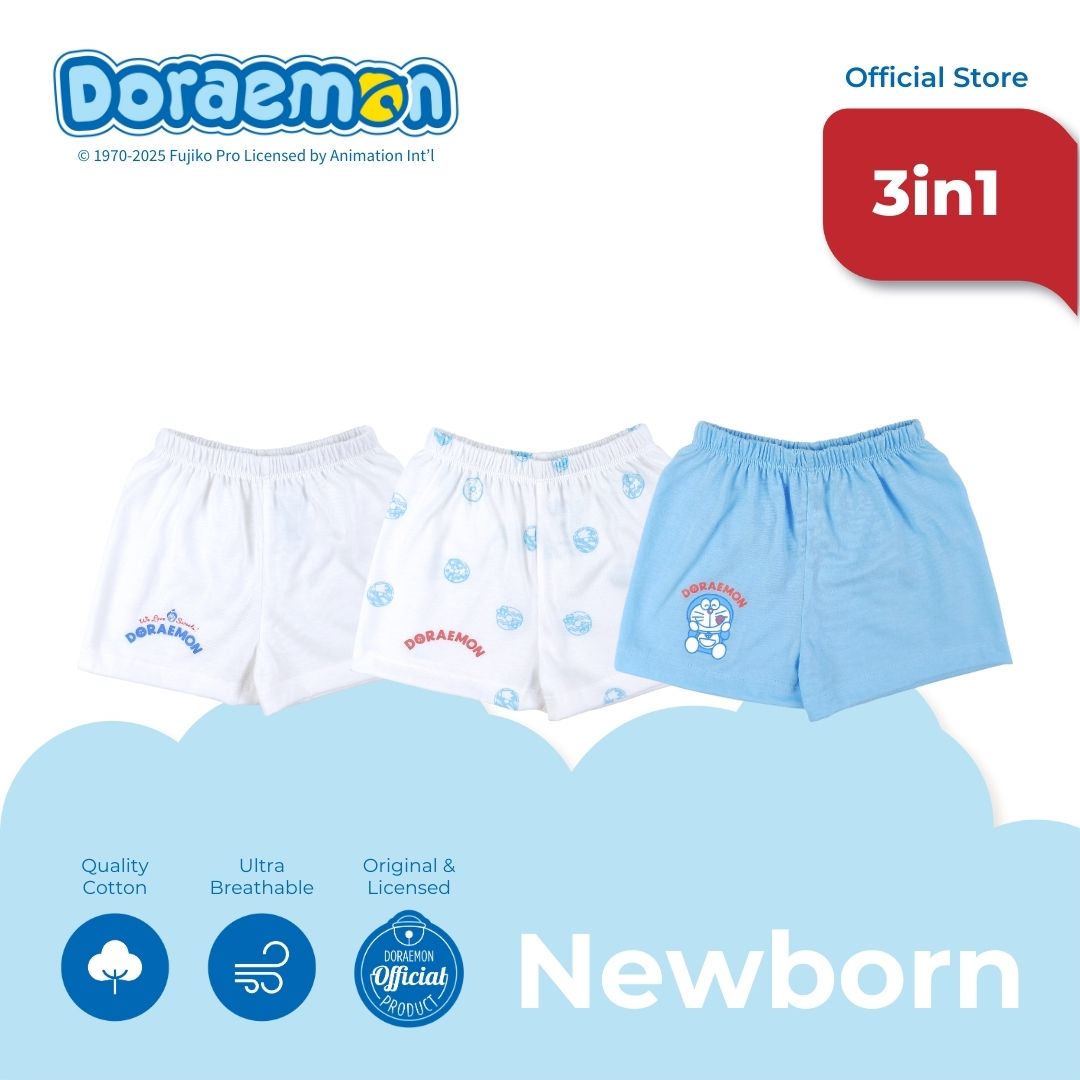 DORAEMON SWEETS 3 IN 1 SHORTS FOR NEWBORN (0-6 MOS)
