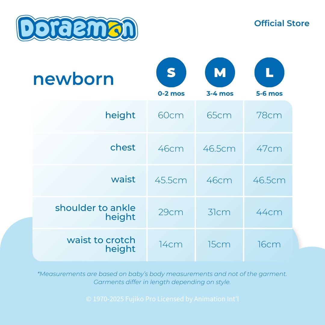 DORAEMON TOMODACHI 3 IN 1 SHORTS FOR NEWBORN (0-6 MOS)