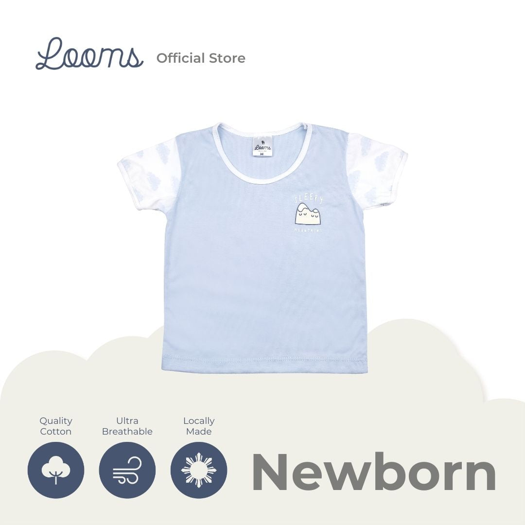 SLEEPY MOUNTAINS T-SHIRT TOP FOR NEWBORN (0-6 MOS)