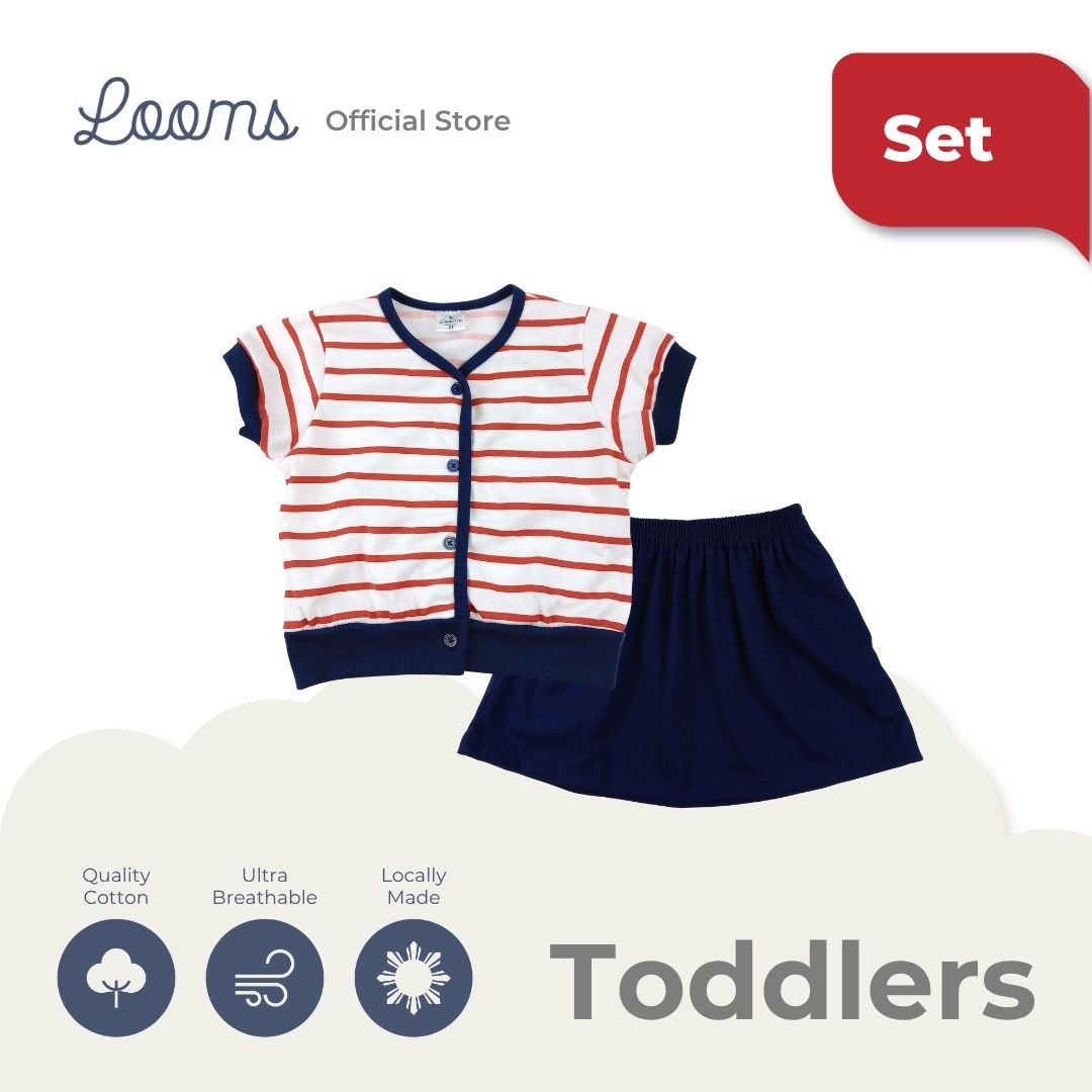FRENCH SUMMER BLOUSE AND SKIRT SET FOR TODDLERS (1-3 YRS)