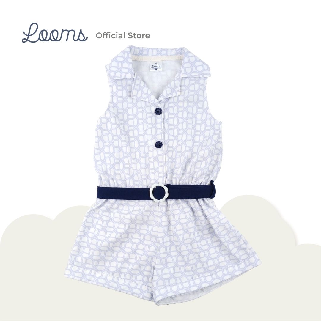 FRENCH SUMMER ROMPER WITH BELT FOR TODDLERS (1-3 YRS)
