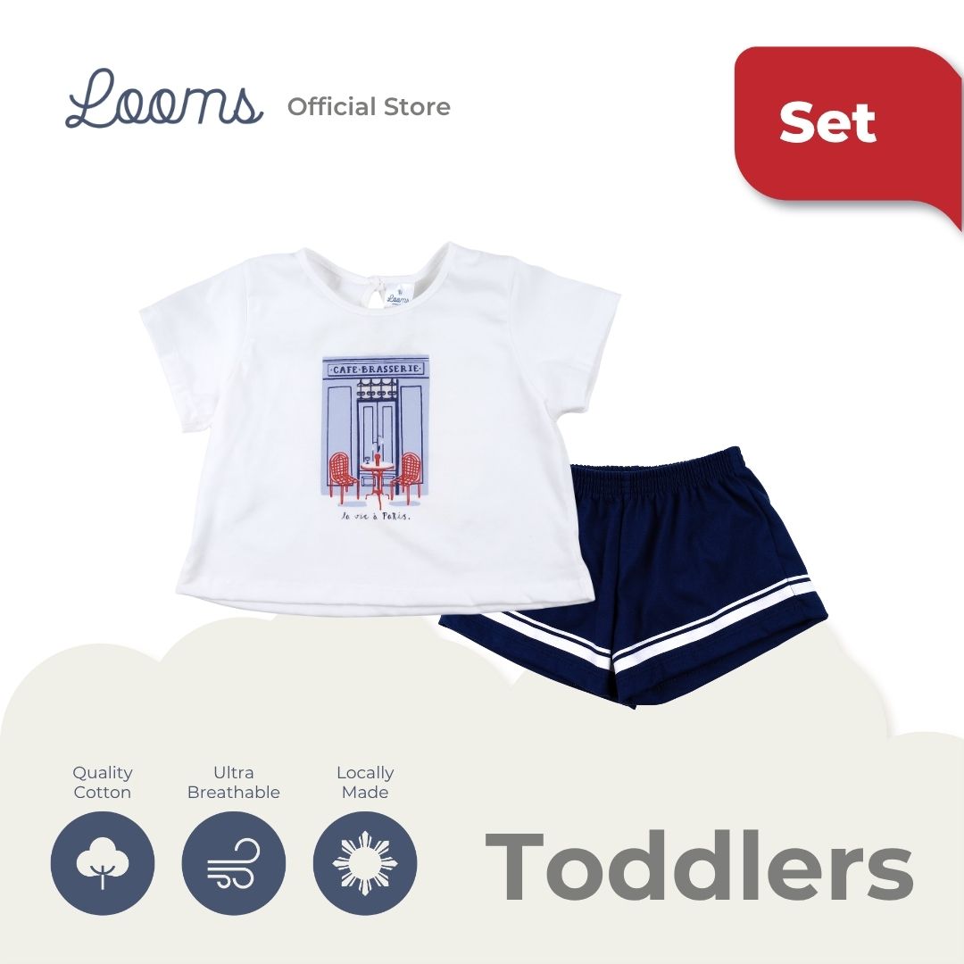 FRENCH SUMMER SHIRT AND SHORTS SET FOR TODDLERS (1-3 YRS)