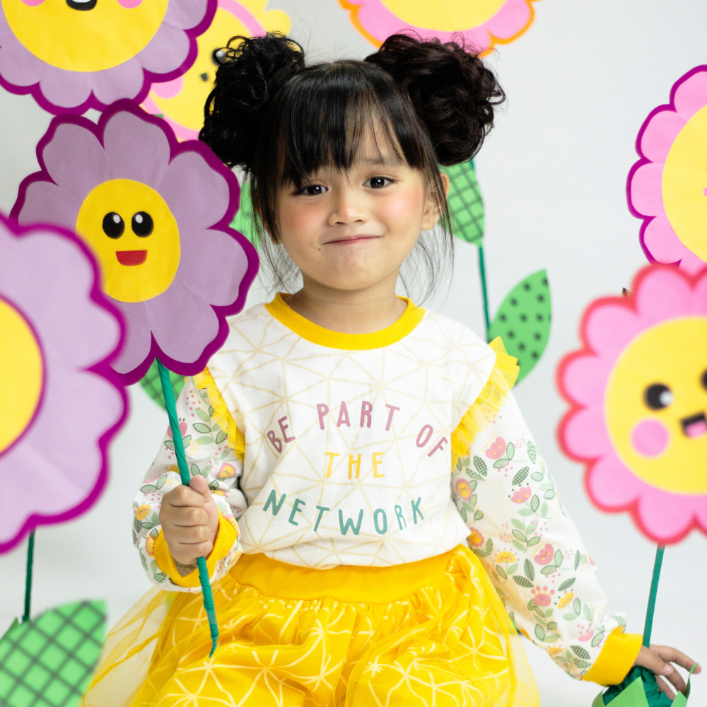 FLOWER NETWORK SWEATER FOR TODDLERS