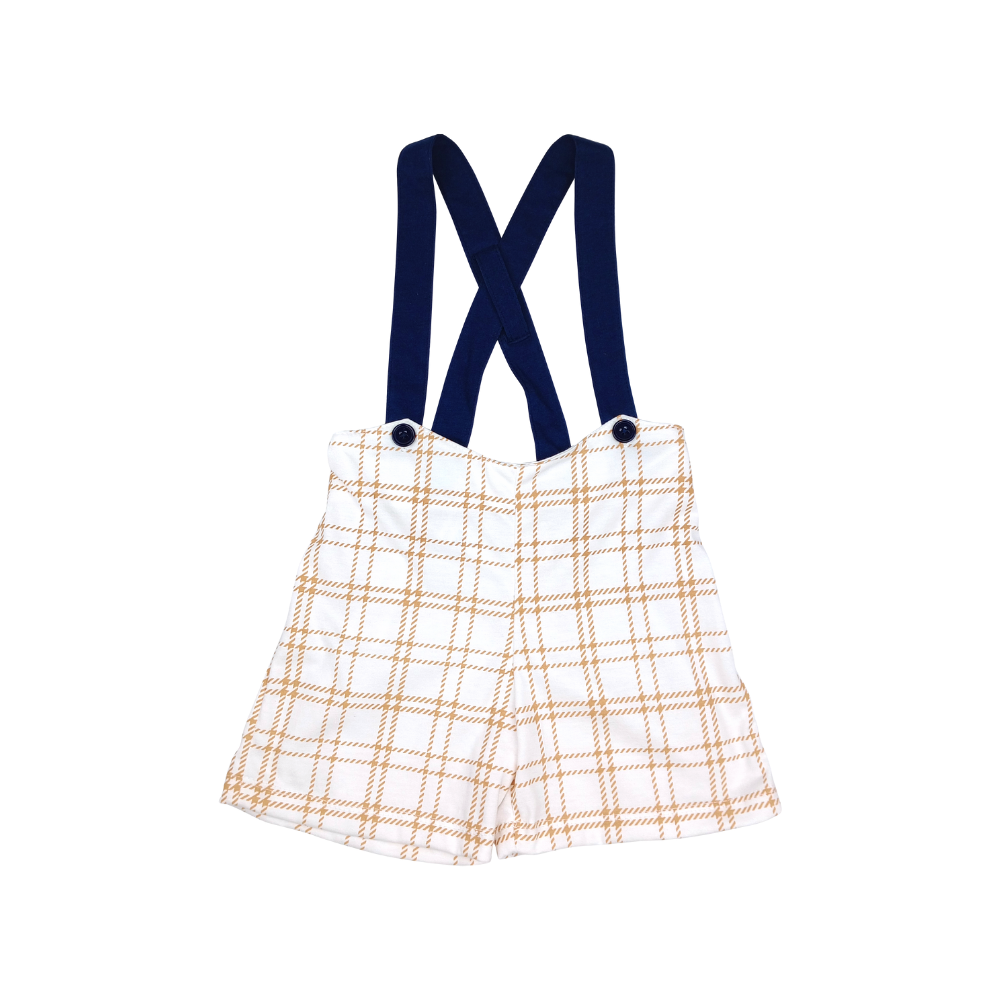 PLAIDS ONESIE & SUSPENDER SHORTS FOR INFANTS (3-12 MONTHS)