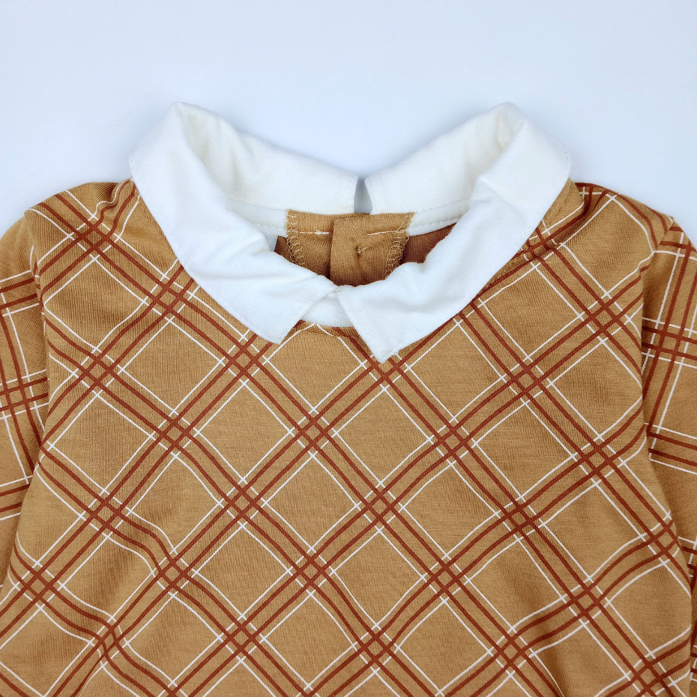 PLAIDS COLLARED SWEATSHIRT FOR INFANTS (3-12 MONTHS)