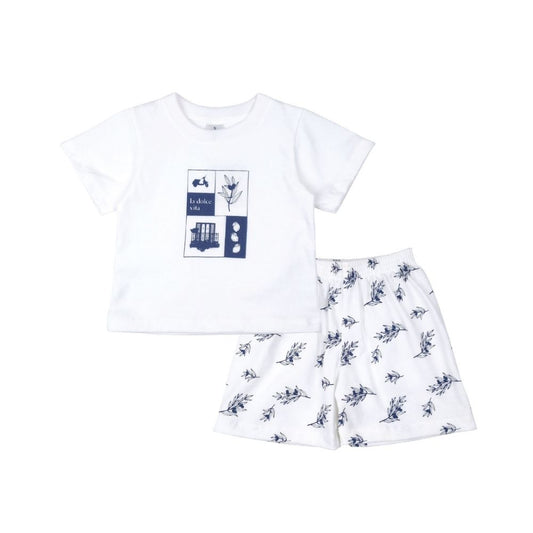 TUSCANY T-SHIRT AND SHORTS SET FOR INFANTS 3-12 MONTHS