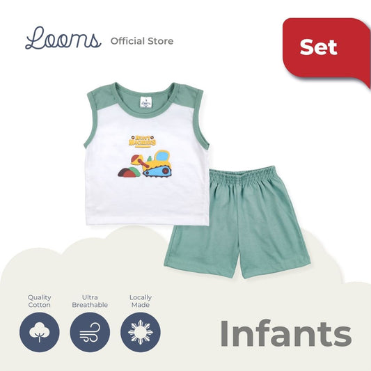 MACHINERY MUSCLE TEE AND SHORTS SET FOR INFANTS (3-12 MOS)
