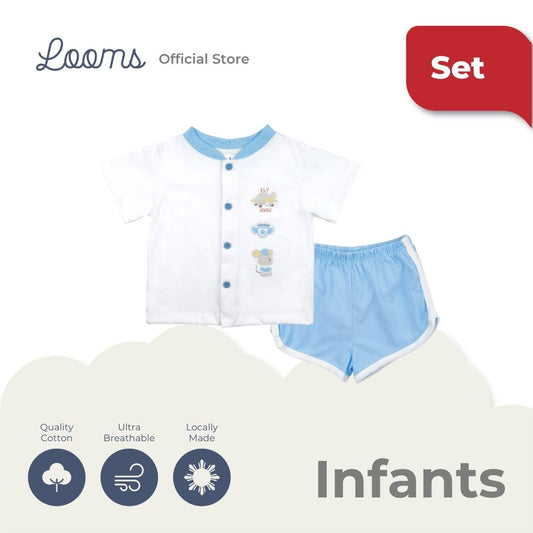 PARATROOPER BUTTONED SHIRT AND SHORTS SET FOR INFANTS (3-12 MOS)