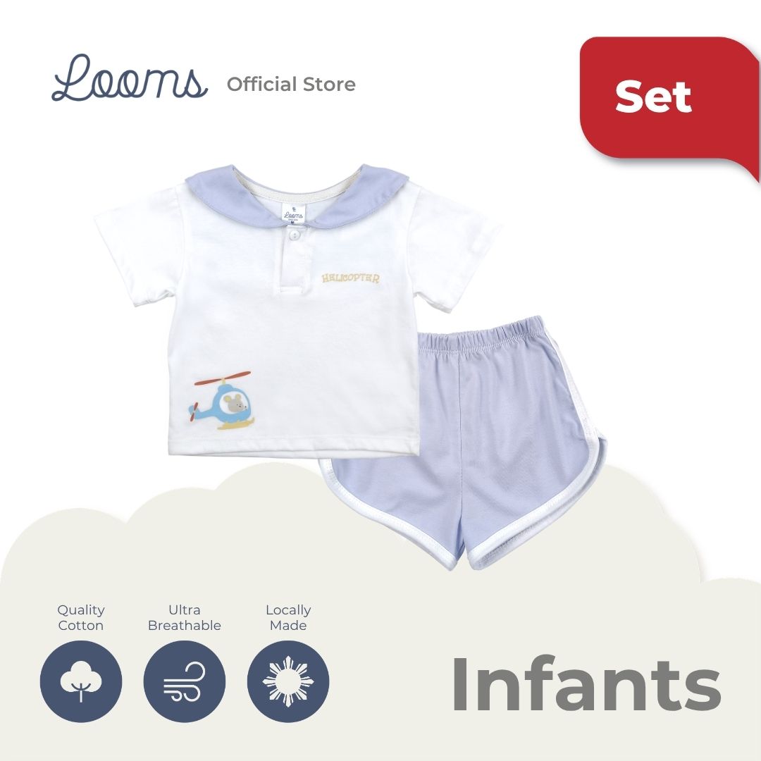 PARATROOPER COLLARED SHIRT AND SHORTS SET FOR INFANTS (3-12 MOS)