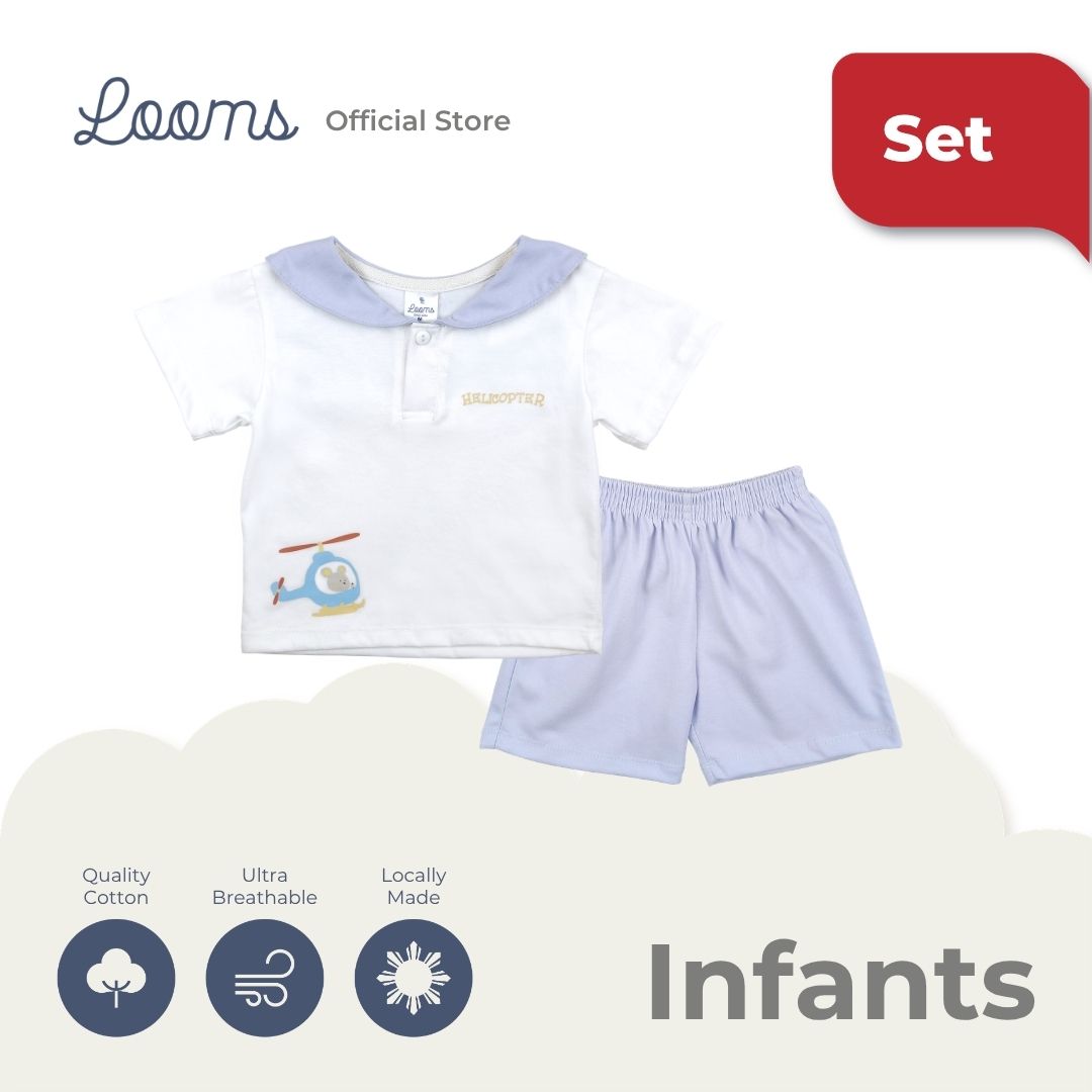 PARATROOPER COLLARED SHIRT AND SHORTS SET FOR INFANTS (3-12 MOS)