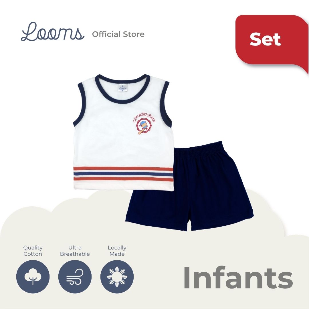 BEAR CAMPUS MUSCLE TEE AND SHORTS SET FOR INFANTS (3-12 MOS)