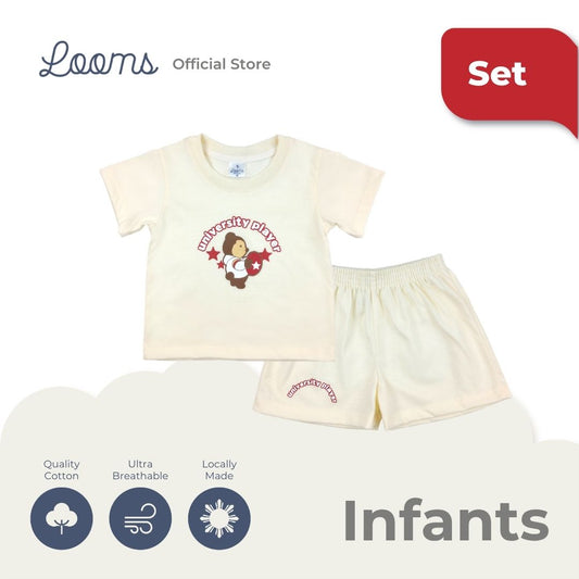 BEAR CAMPUS T-SHIRT AND SHORTS SET FOR INFANTS (3-12 MOS)