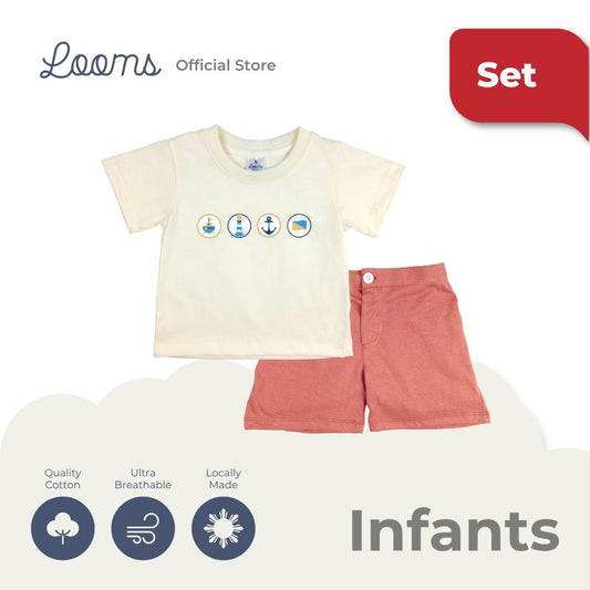 LITTLE SAILOR T-SHIRT AND SHORTS SET FOR INFANTS (3-12 MOS)