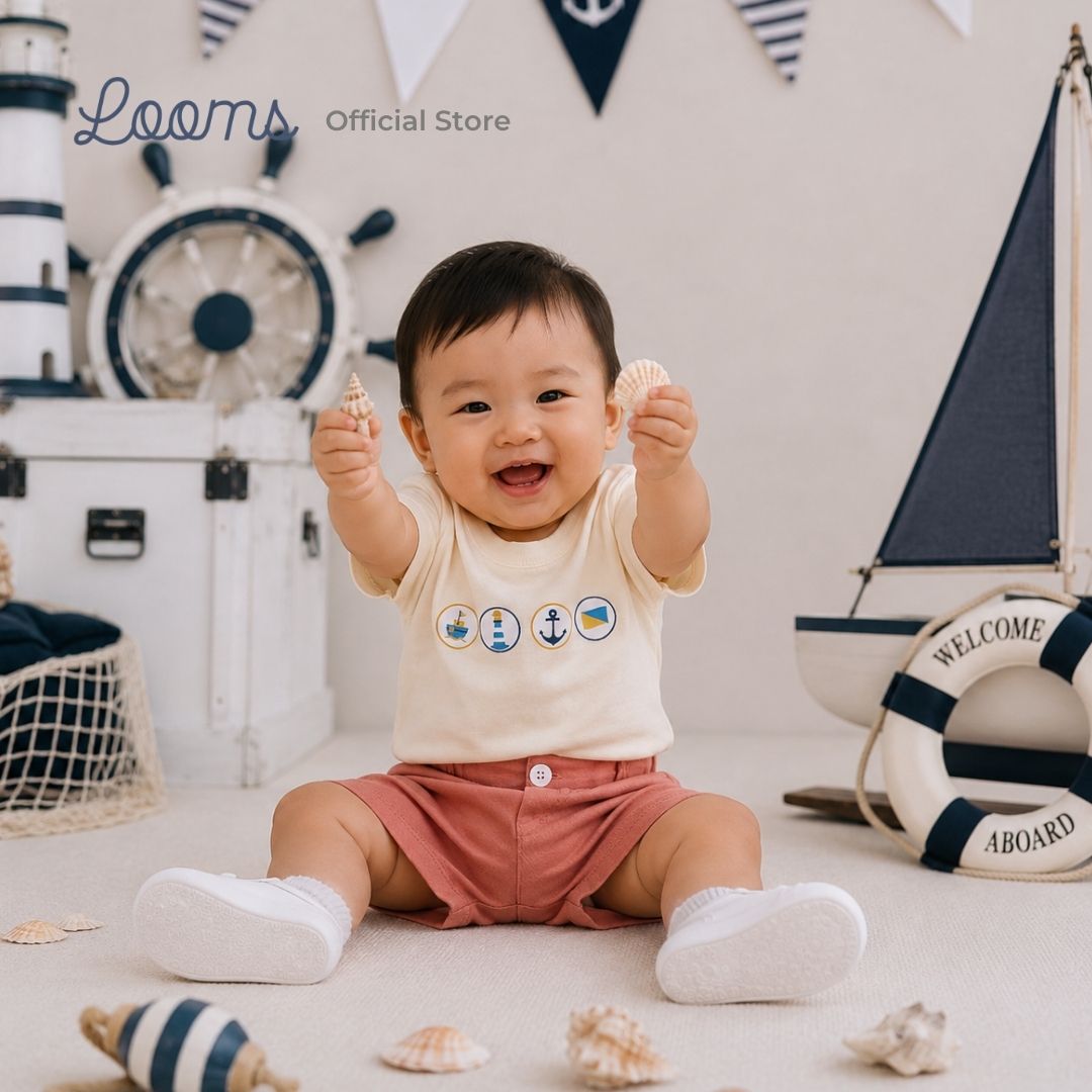 LITTLE SAILOR T-SHIRT AND SHORTS SET FOR INFANTS (3-12 MOS)