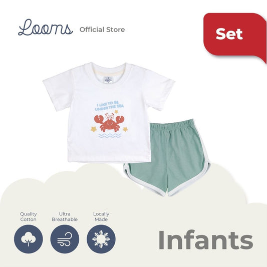 CRABBY CREW T-SHIRT AND SHORTS SET FOR INFANTS (3-12 MOS)