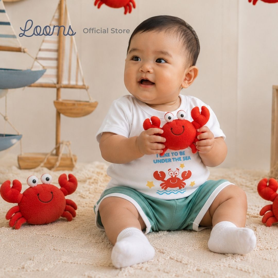 CRABBY CREW T-SHIRT AND SHORTS SET FOR INFANTS (3-12 MOS)