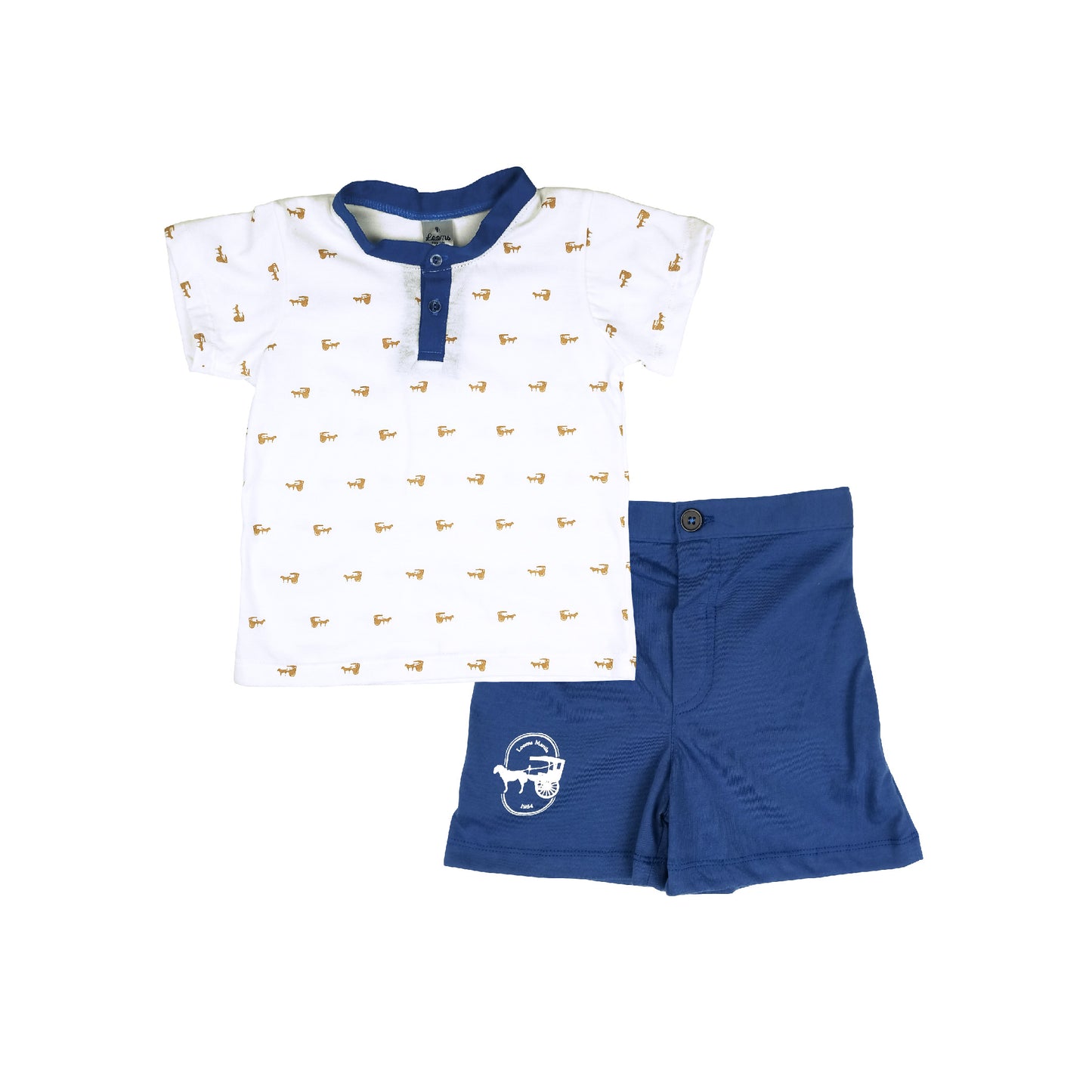 KALESA STANDING COLLAR SHIRT AND SHORTS FOR TODDLERS (1-4 YRS OLD)