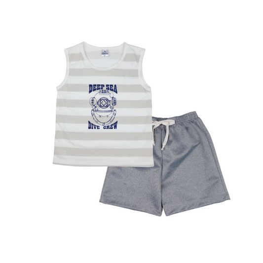 DEEP SEA MUSCLE SHIRT & SHORTS FOR TODDLERS (1-3 YRS OLD)