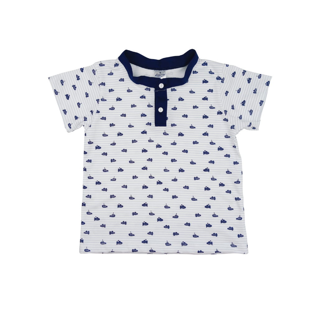 DEEP SEA COLLARED SHIRT & SHORTS FOR TODDLERS (1-3 YRS OLD)