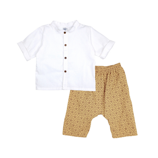 MOROCCAN LINEN LONGSLEEVED TOP & PANTS FOR TODDLERS (1-3 YEARS OLD)