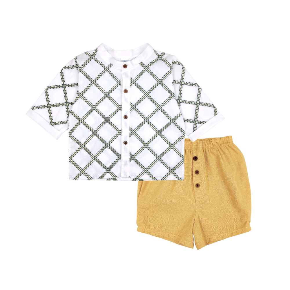 MOROCCAN BUTTONED DOWN & SHORTS FOR TODDLERS (1-3 YEARS OLD)