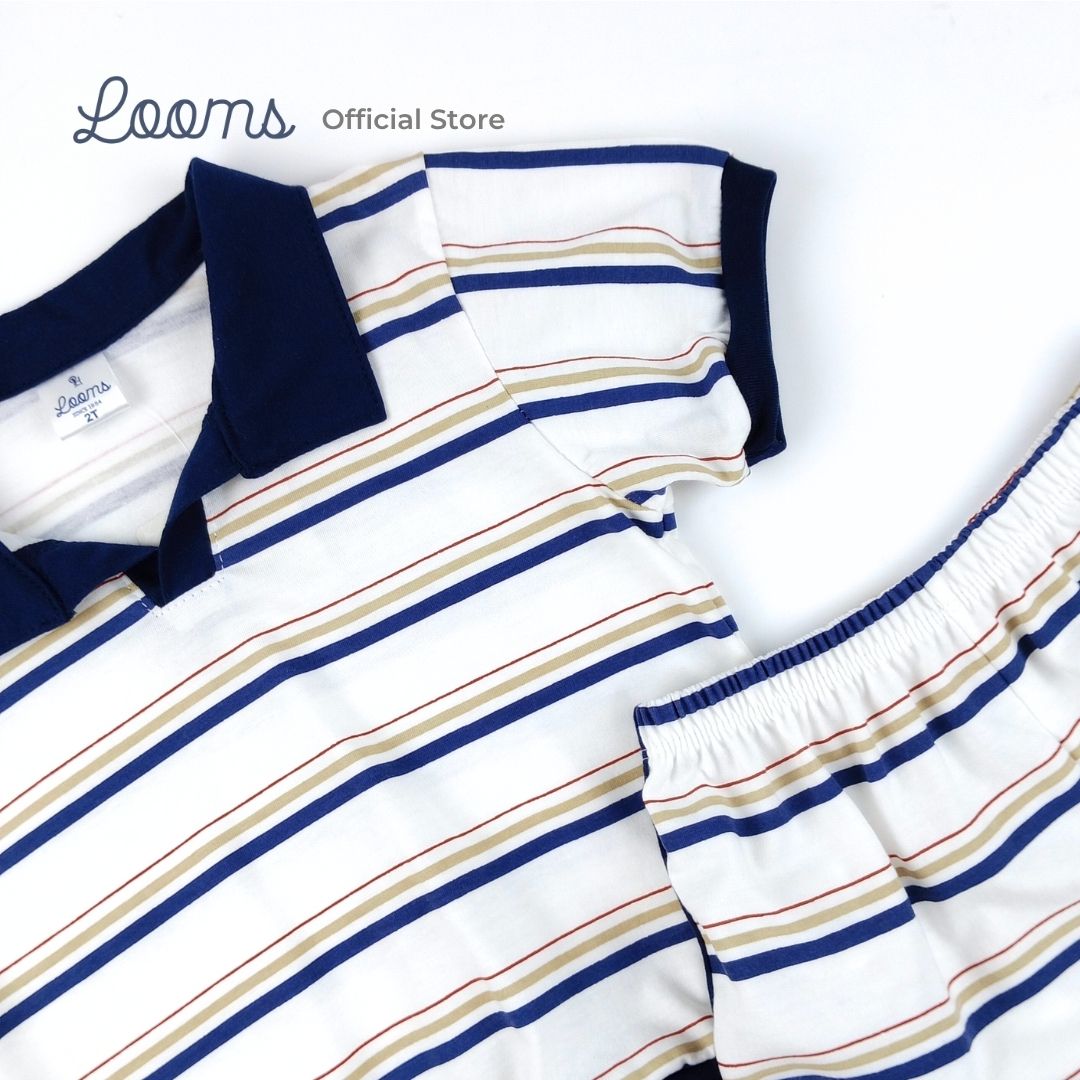 FRENCH SUMMER COLLARED SHIRT AND SHORTS SET FOR TODDLERS (1-3 YRS)