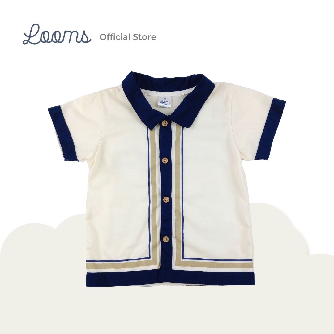 FRENCH SUMMER BUTTON DOWN SHIRT AND SHORTS SET FOR TODDLERS (1-3 YRS)