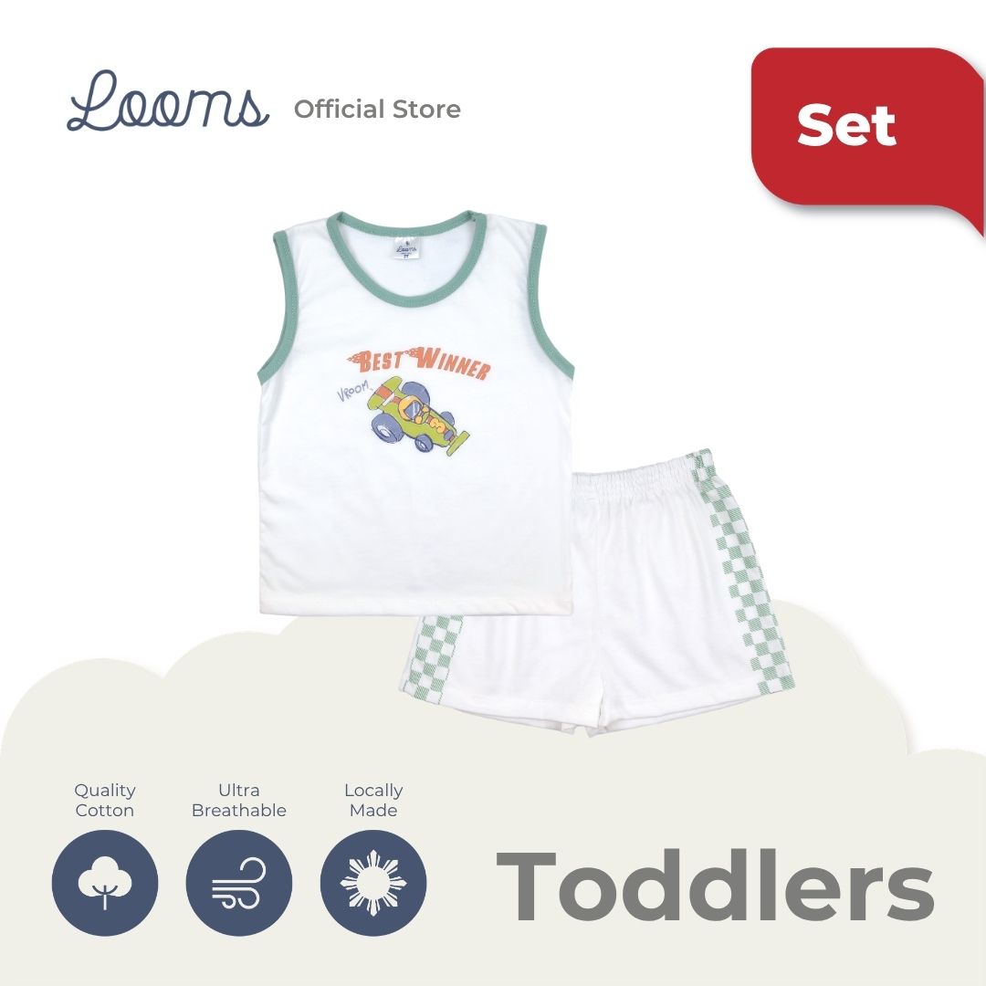 RACER MUSCLE TEE AND SHORTS SET FOR TODDLERS (1-3 YRS)