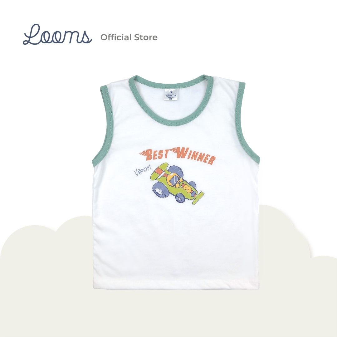 RACER MUSCLE TEE AND SHORTS SET FOR TODDLERS (1-3 YRS)