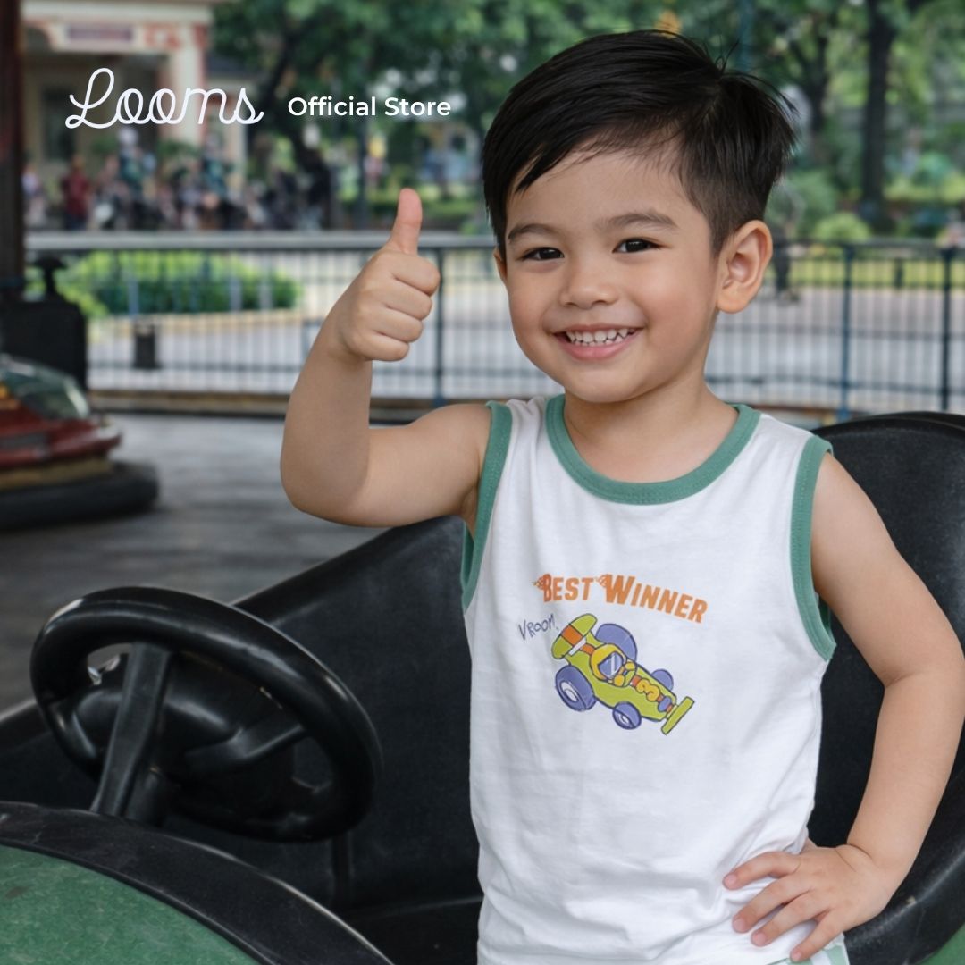 RACER MUSCLE TEE AND SHORTS SET FOR TODDLERS (1-3 YRS)
