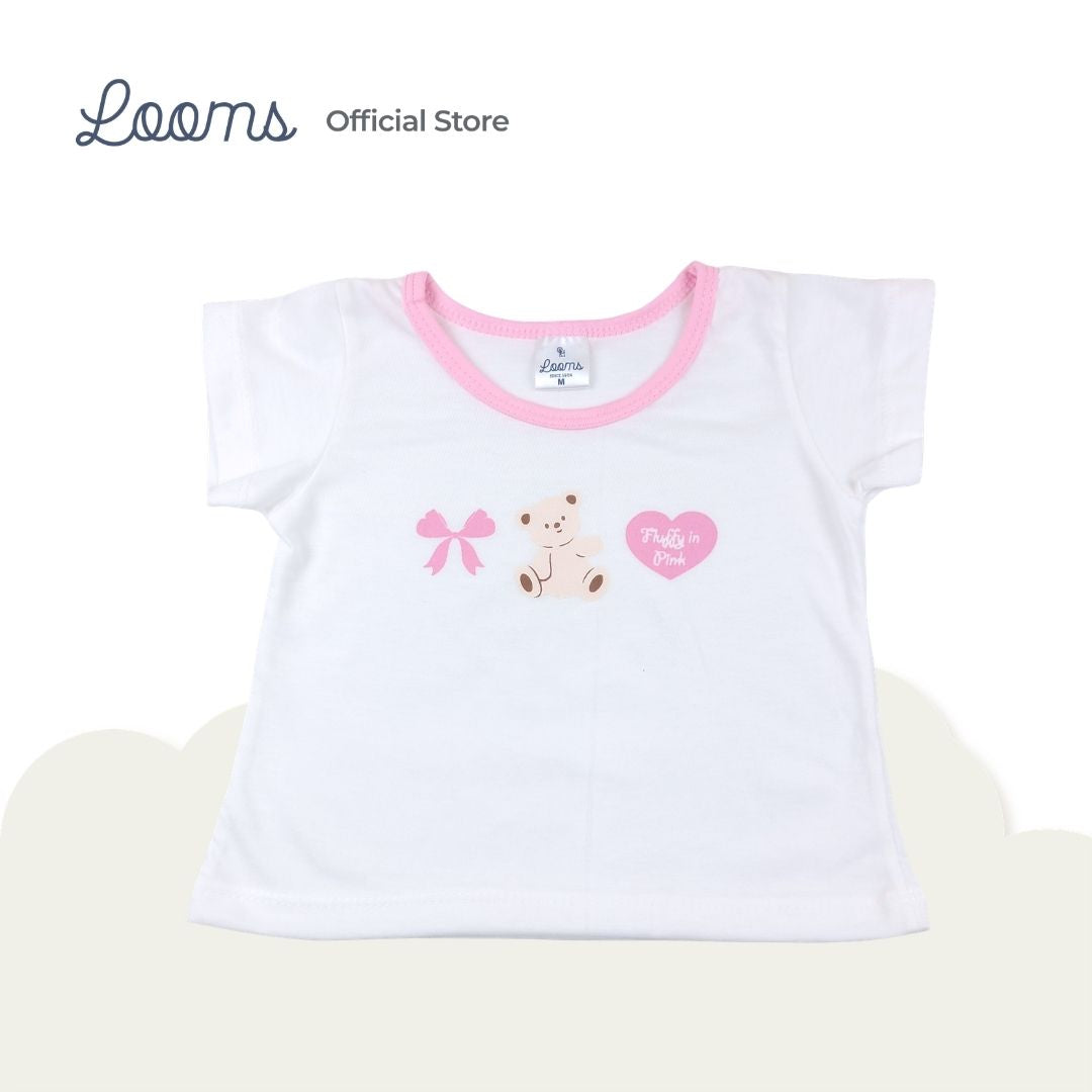PINK TEDDY 3 IN 1 (3 PCS. PACK) BASICS FOR GIRLS INFANT TO TODDLER (0-3 YRS)