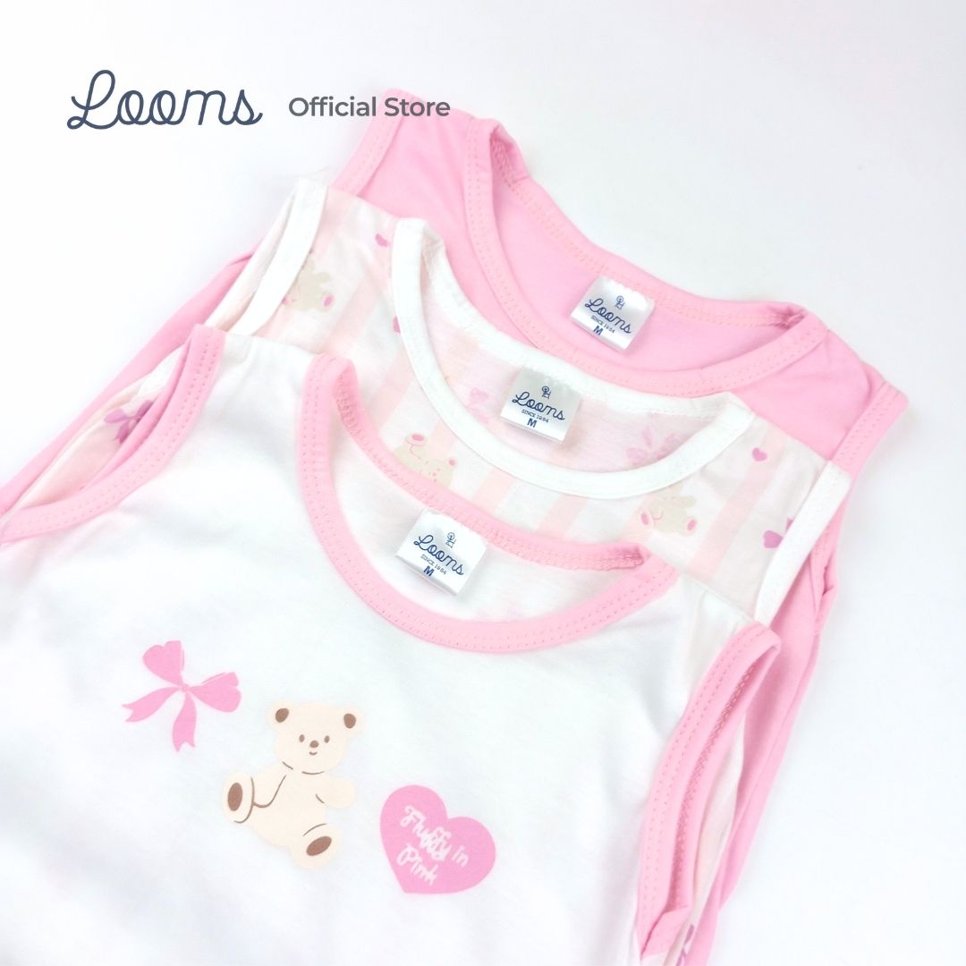 PINK TEDDY 3 IN 1 (3 PCS. PACK) BASICS FOR GIRLS INFANT TO TODDLER (0-3 YRS)