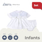 HAMPTONS RUFFLED DRESS AND PANTY SET FOR INFANTS (0-12 MOS)